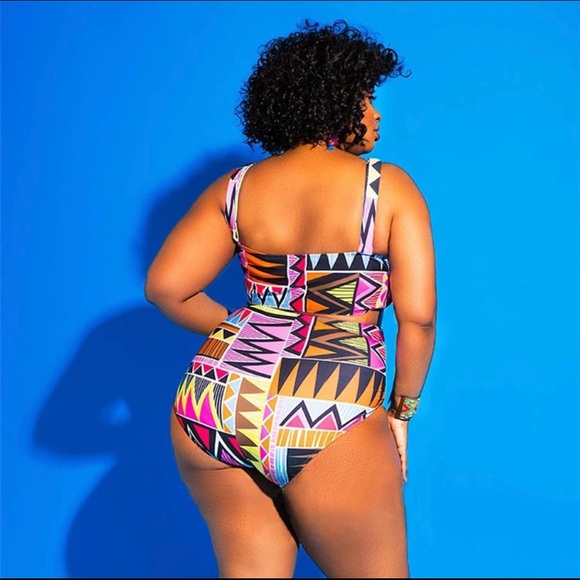 One piece African print swimsuit - Picture 2 of 7